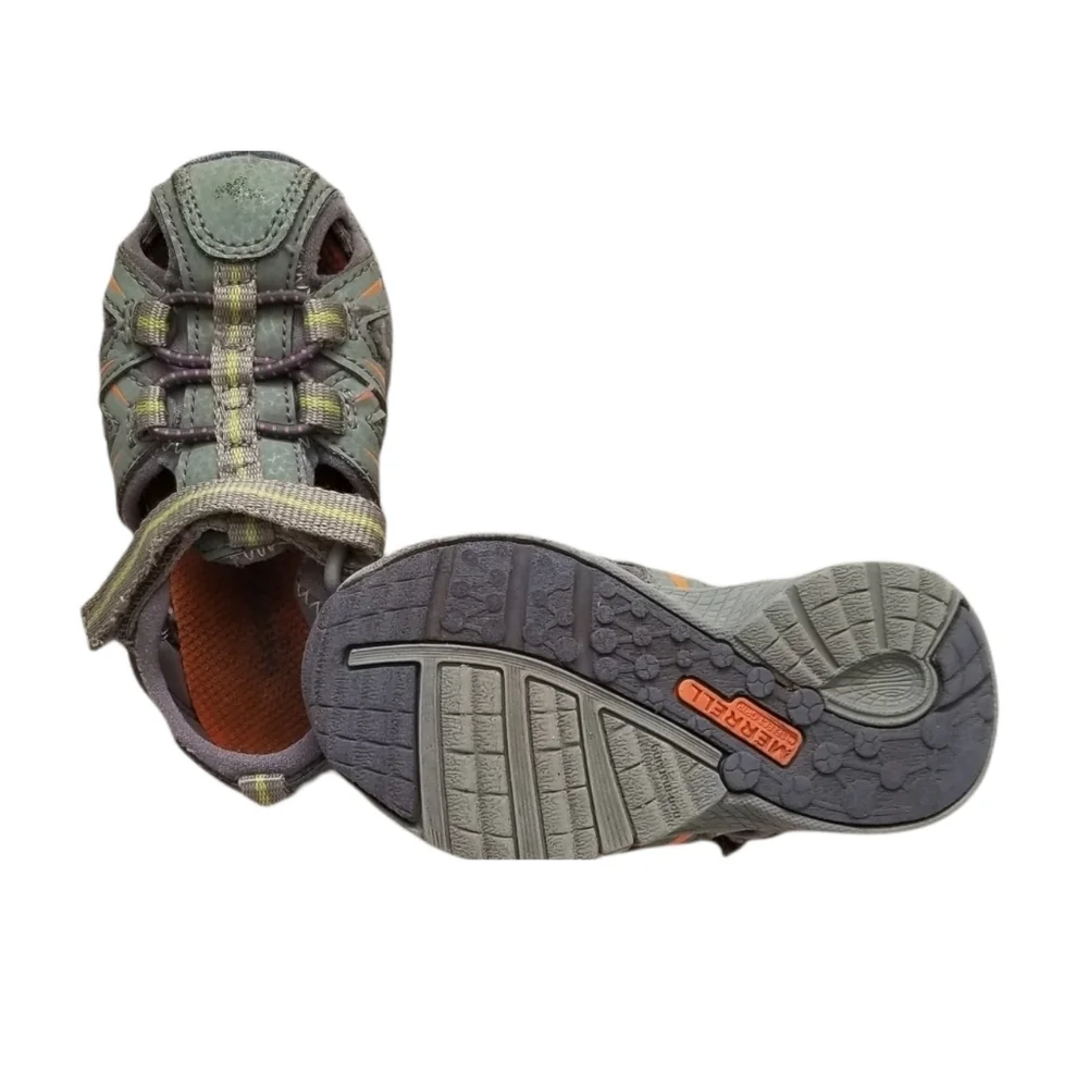 Merrell Toddler Boys Size 5M Army Green/ Neon  Hydro Hiker Junior Sandals MT5337